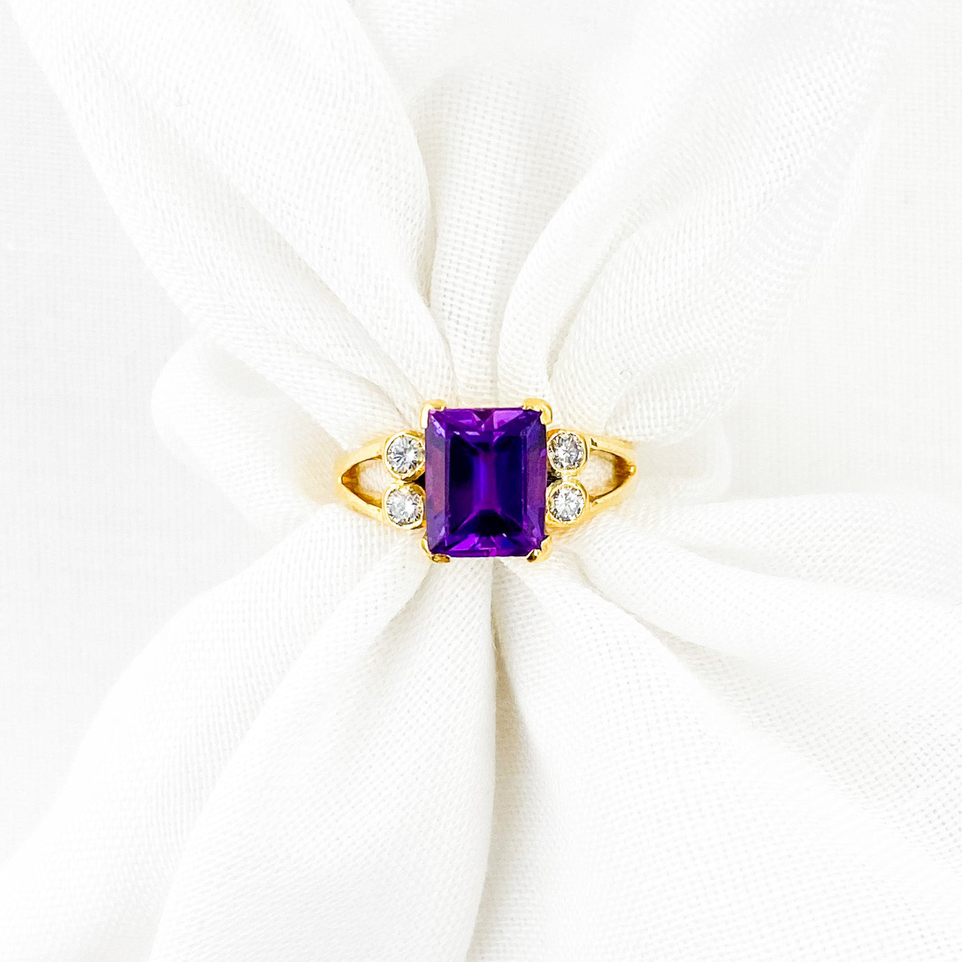 Split Rectangular Gem Ring