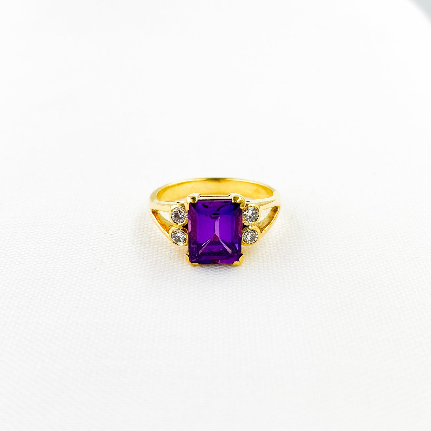 Split Rectangular Gem Ring